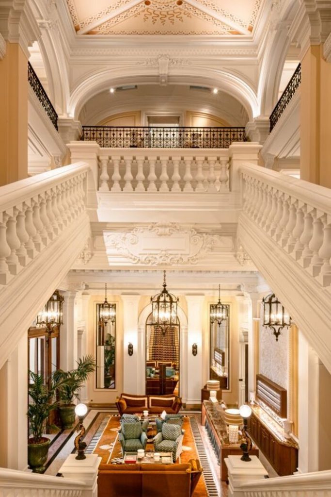 luxury hotel with entryway